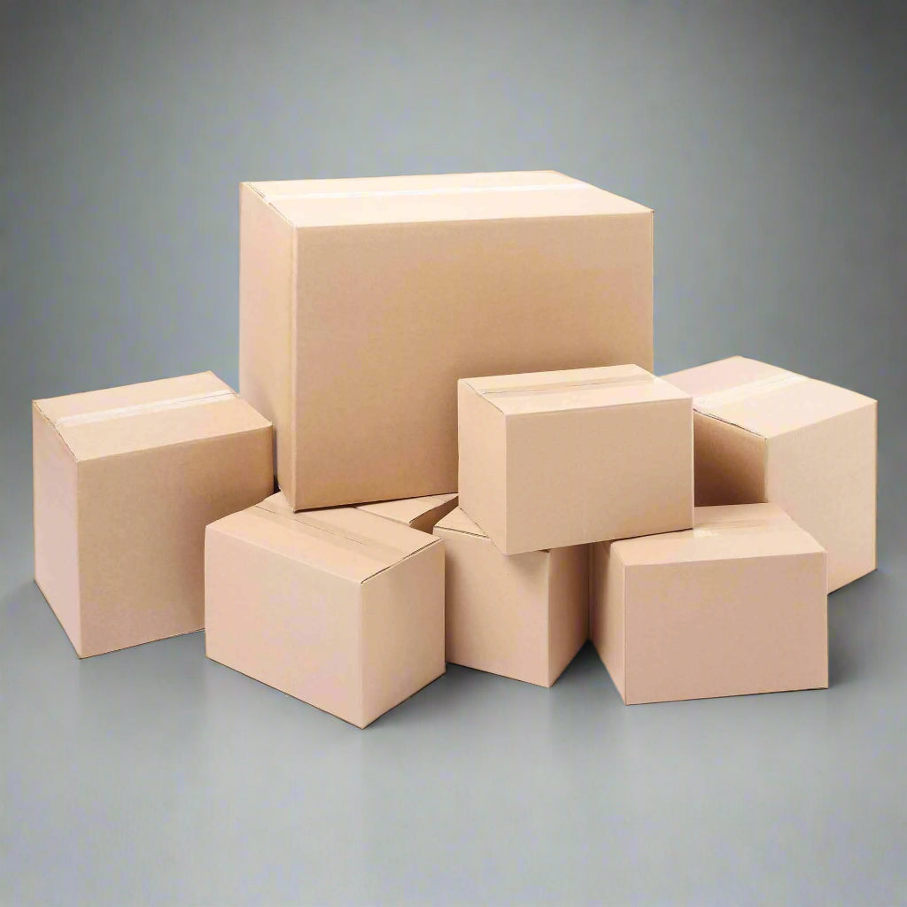 Pack of 25 Corrugated Brown Cardboard Shipping Boxes – Sizes for Mailing, Packing, Moving, and Storage