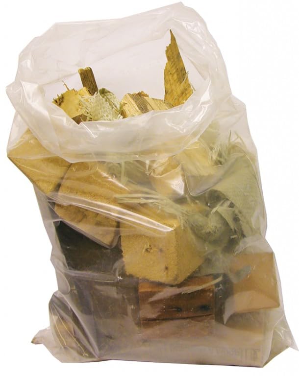 Pack of 100 Clear Rubble Sacks Heavy Duty Garden Waste Bags Size: 33" X 24".