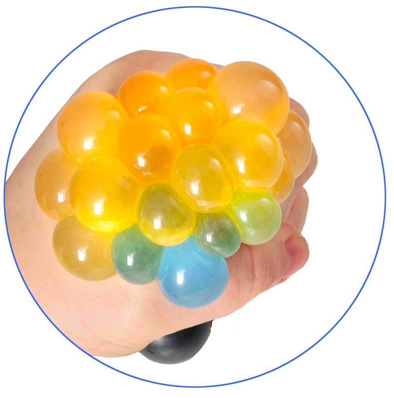 HOT BARGAINS 12 X Rainbow Gripper Ball Squishy Mesh Ball Fidget Toys Stress Ball - Alleviate Tension, Anxiety and Improve Focus Party Party Bag Filler (Gripper, 12, Count)