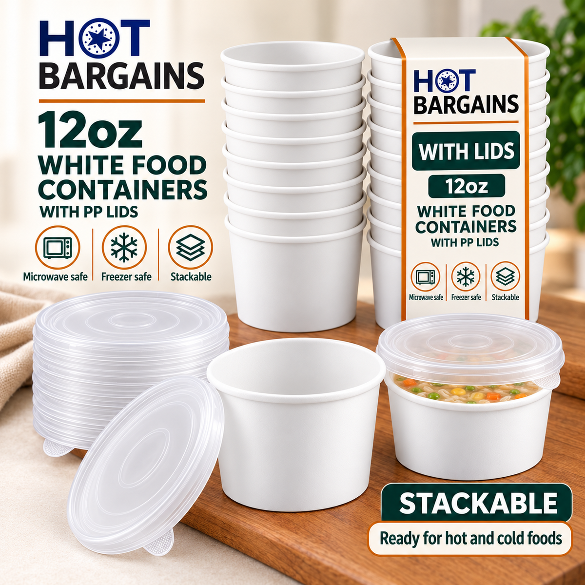 Hot Bargains — 250 x 12oz White Soup Cups + PP Lids — photo 6