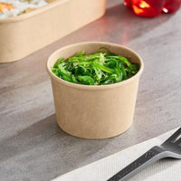 Pack of 1000 Kraft Paper Sauce Containers with Lids Size: 2oz/4oz.