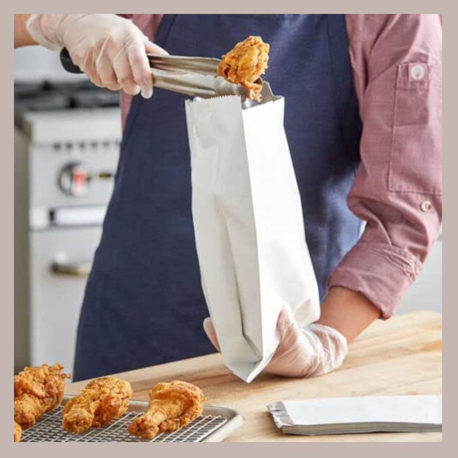 Pack of 500 Foil Lined Paper Bags - Size 7" x 9" x 12"