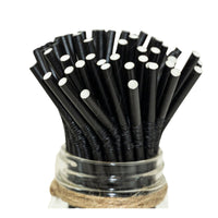 Flexible Paper Drinking Straws Black Colour –  21cm Long & 6mm Diameter