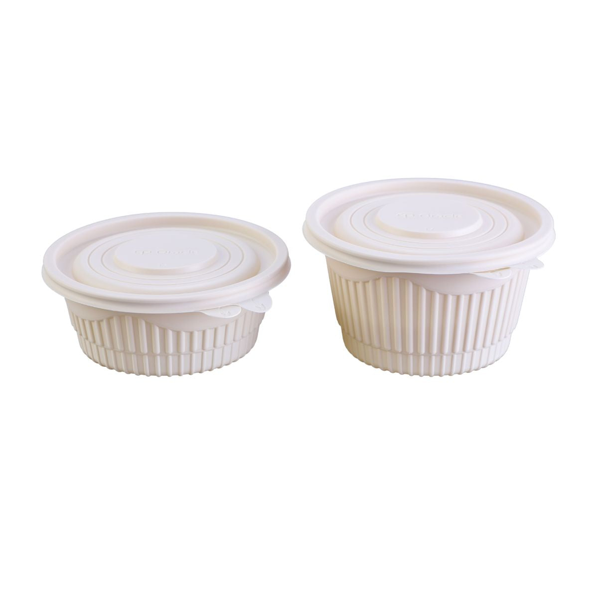 Pack of 200 Corn-Starch Round Food Containers with Lids | BPA-Free, Biodegradable, Microwave & Freezer Safe