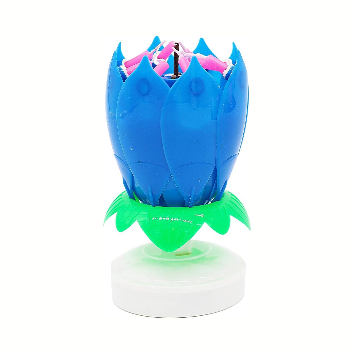 Musical Lotus Flower Birthday Candle – Rotating Candle with Music & Petal Opening
