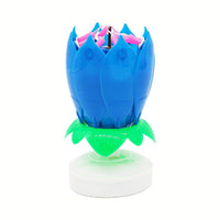 Musical Lotus Flower Birthday Candle – Rotating Candle with Music & Petal Opening
