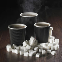 Pack of 500 Triple Wall Black Kraft Coffee Cups Size 8oz, 12oz & 16oz.