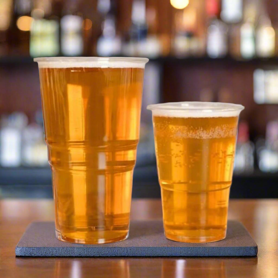 Pack of 1000 Clear Strong Plastic Pint / Half Pint Cups