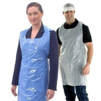 Pack of 1000 Disposable Plastic Aprons White or Blue Colour  70x120cm Size 10 Microns