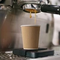 Pack of 500 Kraft Triple Wall Paper Cups Size 8oz ,12oz & 16oz.
