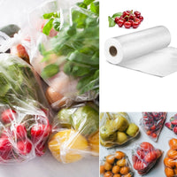 Pack of 20 Fruit & Vegetable Bag Rolls – Clear Polythene Bags on a Roll – 9" x 14"