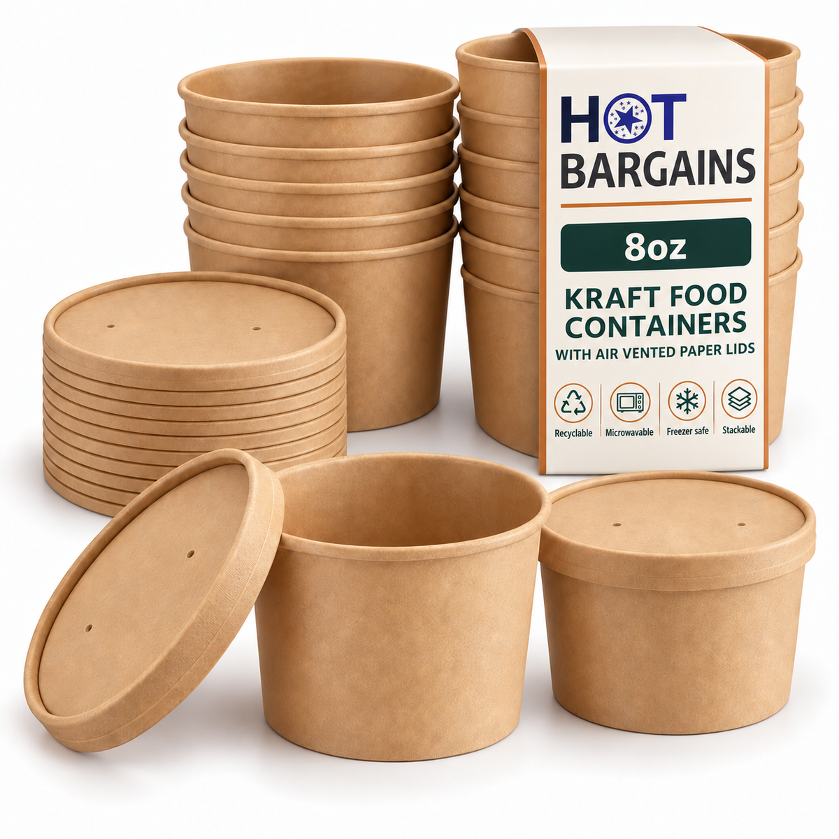 Hot Bargains — 250 x 8oz Brown Soup Cups