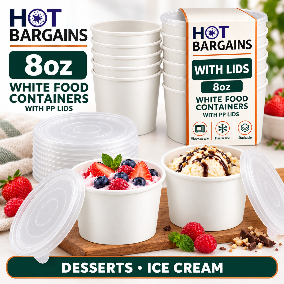 Hot Bargains — 250 x 8oz White Soup Cups + PP Lids — photo 4