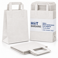 Hot Bargains — 250 X White Flat Handle Paper Bag - Small