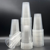 7oz Plastic Water Cups in Different Colours - Clear, White & Blue. - Pack of 1000 / 3000