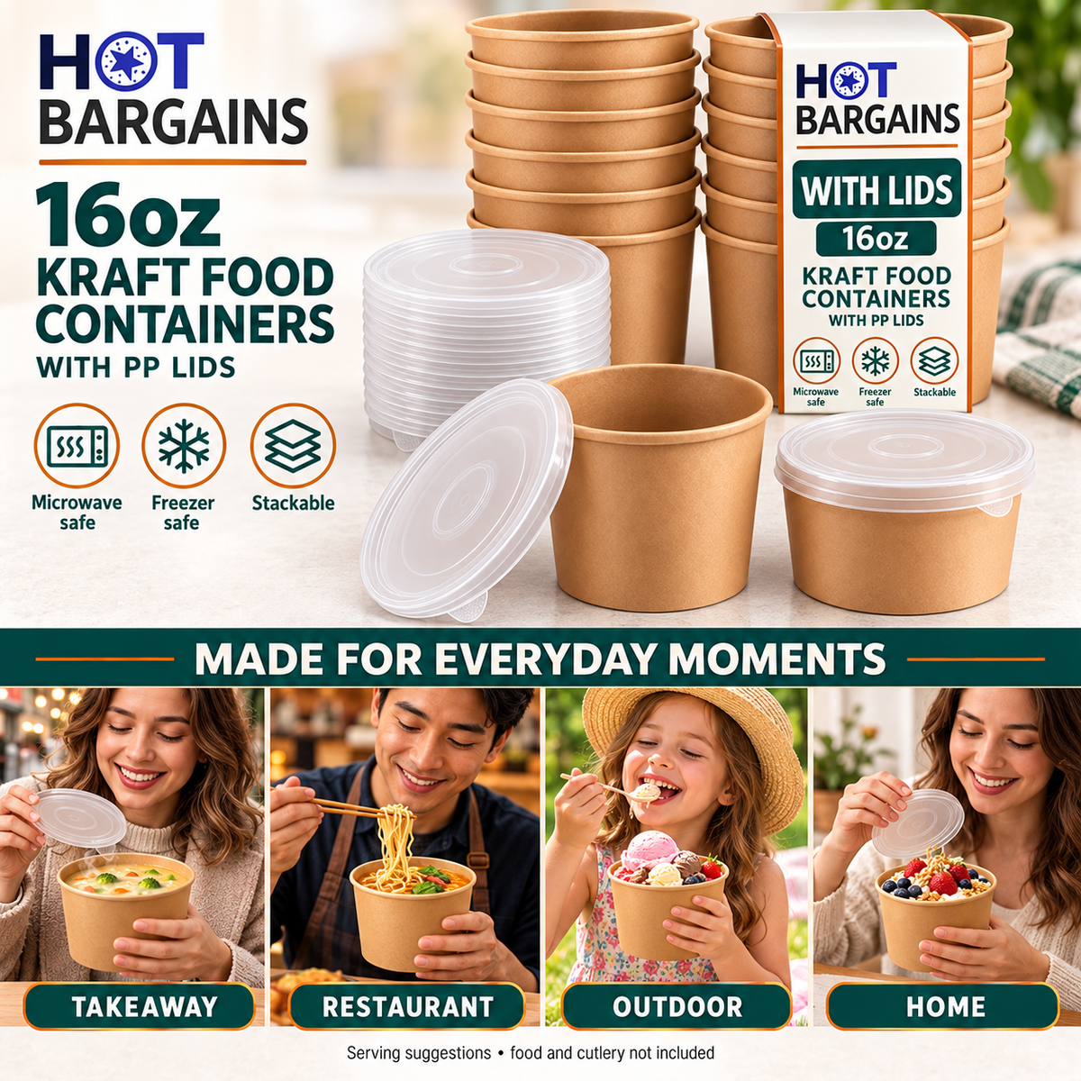 Hot Bargains — 250 x 16oz Brown Soup Cups + PP Lids — photo 7