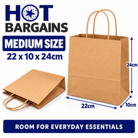 Hot Bargains — 250 X Brown Twisted Paper Bag - Medium — photo 2