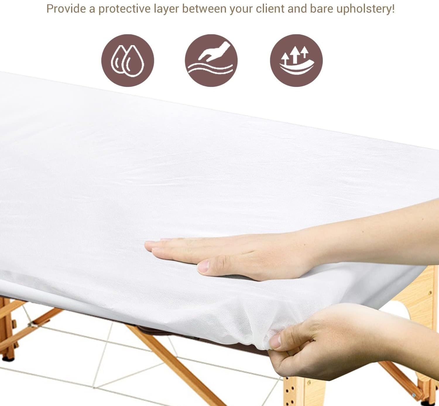 HOT BARGAINS 20 X Disposable Fitted Bed Sheets, Massage Table Sheets Bed Covers with Elastic, Breathable Non-Woven Fabric Table Protective Cover, Single Use for Salon Body Skincare Treatments