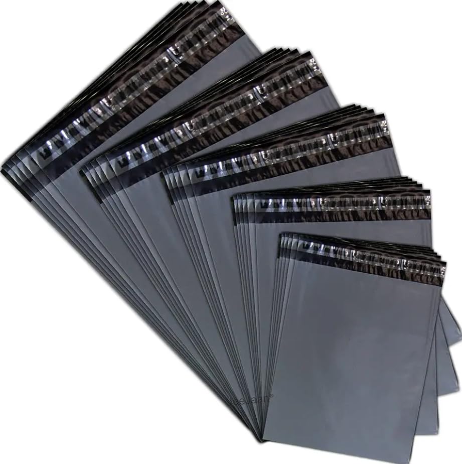 Grey Mailing Plastic Postal Self Seal 100pcs Bags From Small to Large Sizes Packaging Poly Envelopes Mailing Bags for Posting and Packaging (Dark Grey) (14" x 21", Grey (Dark/Light))