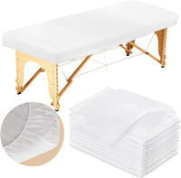 HOT BARGAINS 20 X Disposable Fitted Bed Sheets, Massage Table Sheets Bed Covers with Elastic, Breathable Non-Woven Fabric Table Protective Cover, Single Use for Salon Body Skincare Treatments