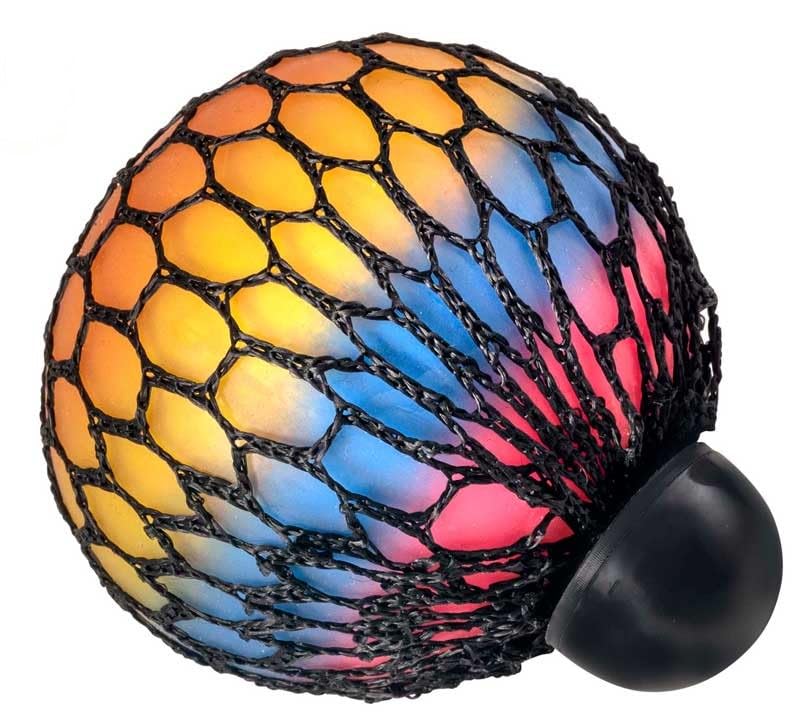 HOT BARGAINS 12 X Rainbow Gripper Ball Squishy Mesh Ball Fidget Toys Stress Ball - Alleviate Tension, Anxiety and Improve Focus Party Party Bag Filler (Gripper, 12, Count)
