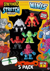 HOT BARGAINS Pack of 5 Mini Stretchy Monster Figures Gift Set (Stretches 3 Times The Size) Jump & start your Assorted Stretch Squad collection for Party Bag Fillers, Birthday