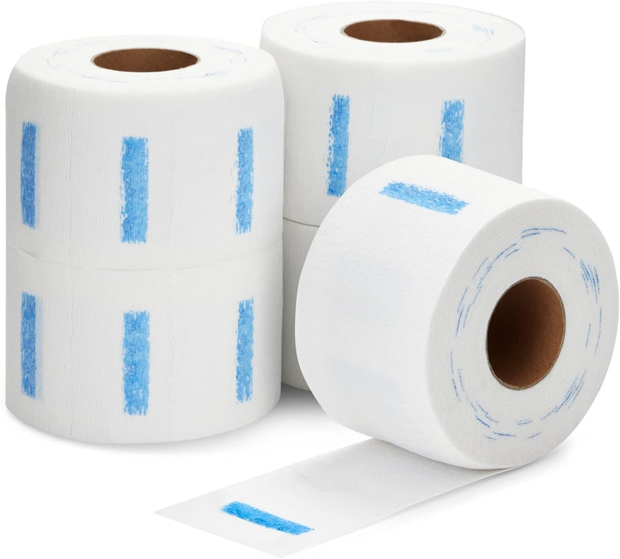 Hot Bargains 5 X Neck Strips Tape for hairdressers- 500 count Disposable. Soft/strong/wide/water resistant stretching tape, strong adhesive at the endings. Best for barbers and hairdressers (5 Rolls)