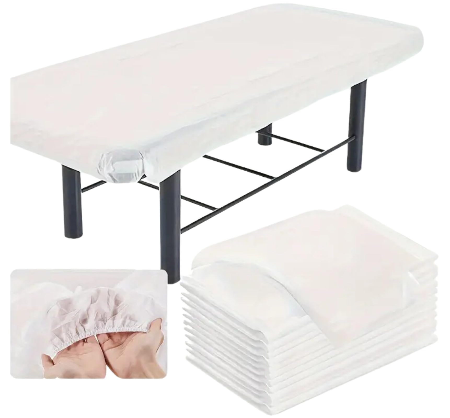 HOT BARGAINS 20 X Disposable Fitted Bed Sheets, Massage Table Sheets Bed Covers with Elastic, Breathable Non-Woven Fabric Table Protective Cover, Single Use for Salon Body Skincare Treatments