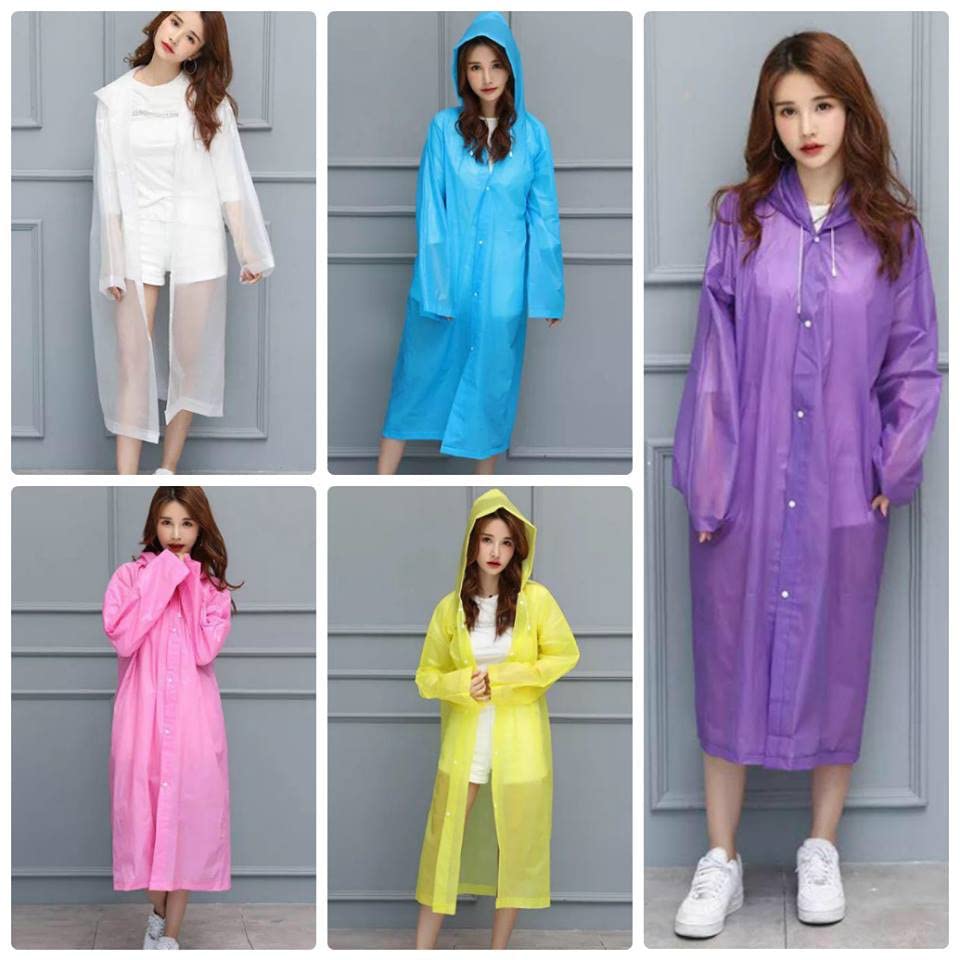 HOT BARGAINS 2 X Rain Poncho Adult Waterproof Reusable Assorted Color Raincoat with Hoods and Sleeves Ideal for Adult Teens Travel Festival Theme Parks (PACK OF 2)