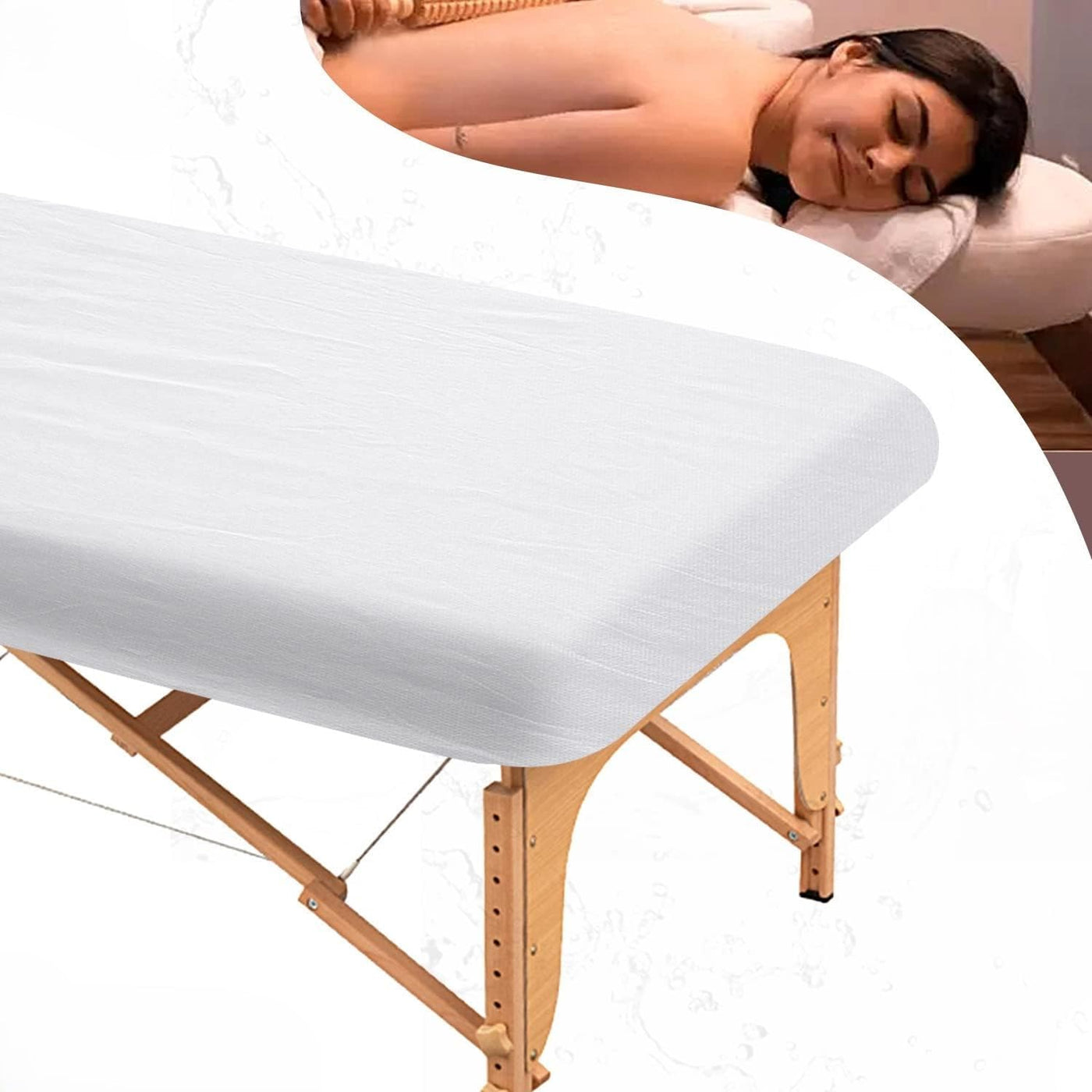 HOT BARGAINS 20 X Disposable Fitted Bed Sheets, Massage Table Sheets Bed Covers with Elastic, Breathable Non-Woven Fabric Table Protective Cover, Single Use for Salon Body Skincare Treatments