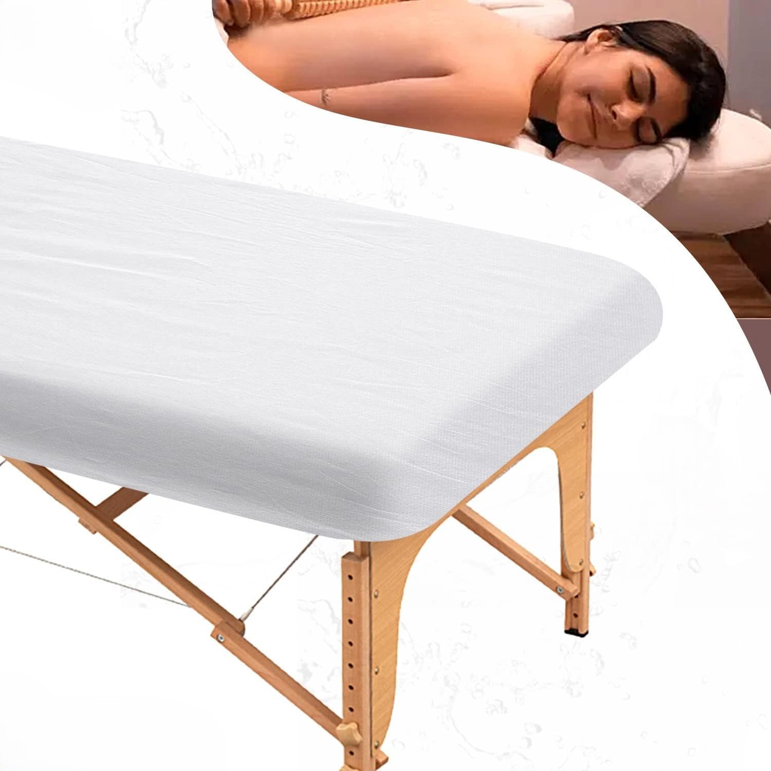 HOT BARGAINS 20 X Disposable Fitted Bed Sheets, Massage Table Sheets Bed Covers with Elastic, Breathable Non-Woven Fabric Table Protective Cover, Single Use for Salon Body Skincare Treatments