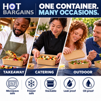 Hot Bargains — 150 x 650ml Kraft Rectangular Container + Paper Lids — photo 7