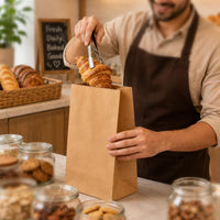 HOT BARGAINS 500 x Brown SOS Paper Bags with four different Sizes for Groceries, Sandwiches, Takeaway Food, Shopping, Party, Wedding & Retail Use