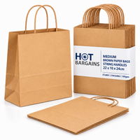 Hot Bargains — 250 X Brown Twisted Paper Bag - Medium