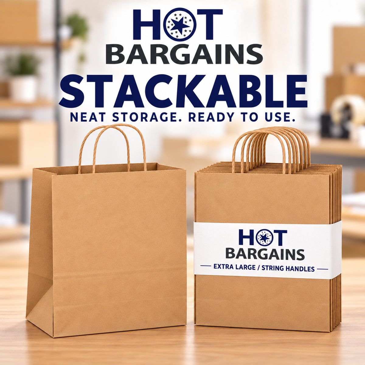 Hot Bargains — 250 X Brown Twisted Paper Bag - XL — photo 4