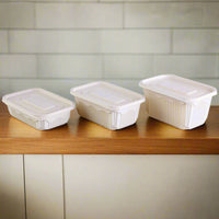 Pack of 200 Corn-Starch Rectangle Food Containers with Lids | BPA-Free, Biodegradable, Microwave & Freezer Safe