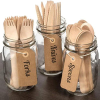 Pack of 1000 Biodegradable Wooden Cutlery Sets – Knives, Spoons & Forks