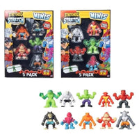 Pack of 5 Mini Stretchy Monster Figures – Stretch 3x Size! | Assorted Stretch Squad