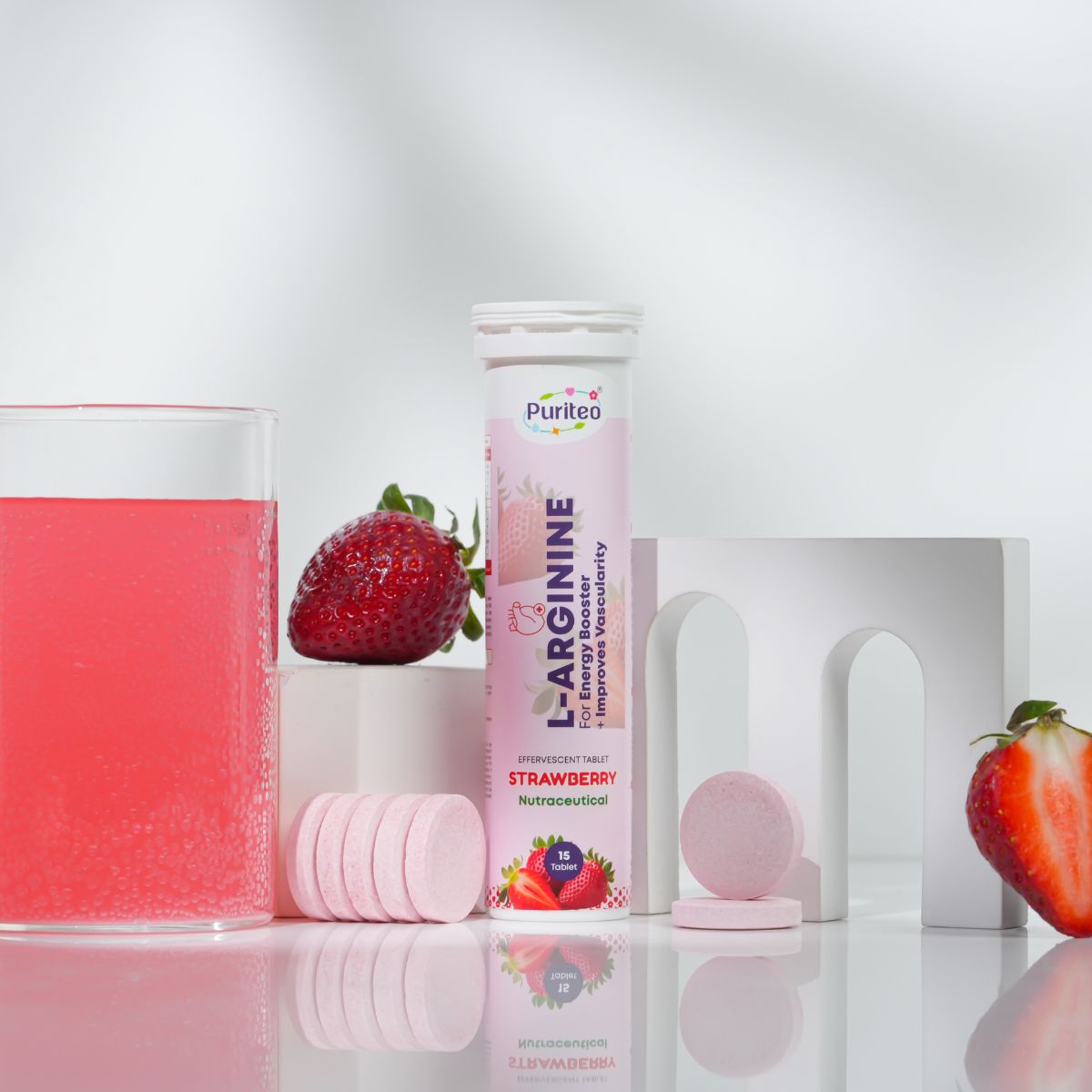 L-Arginine Effervescent – Strawberry & Cranberry | 30 Tabs | Energy, Stamina & Pre-Workout Support