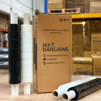 Extended core Pallet Wrap Heavy Duty Stretch Shrink Wrap Clear & Black Colour Pack of 10 / 20