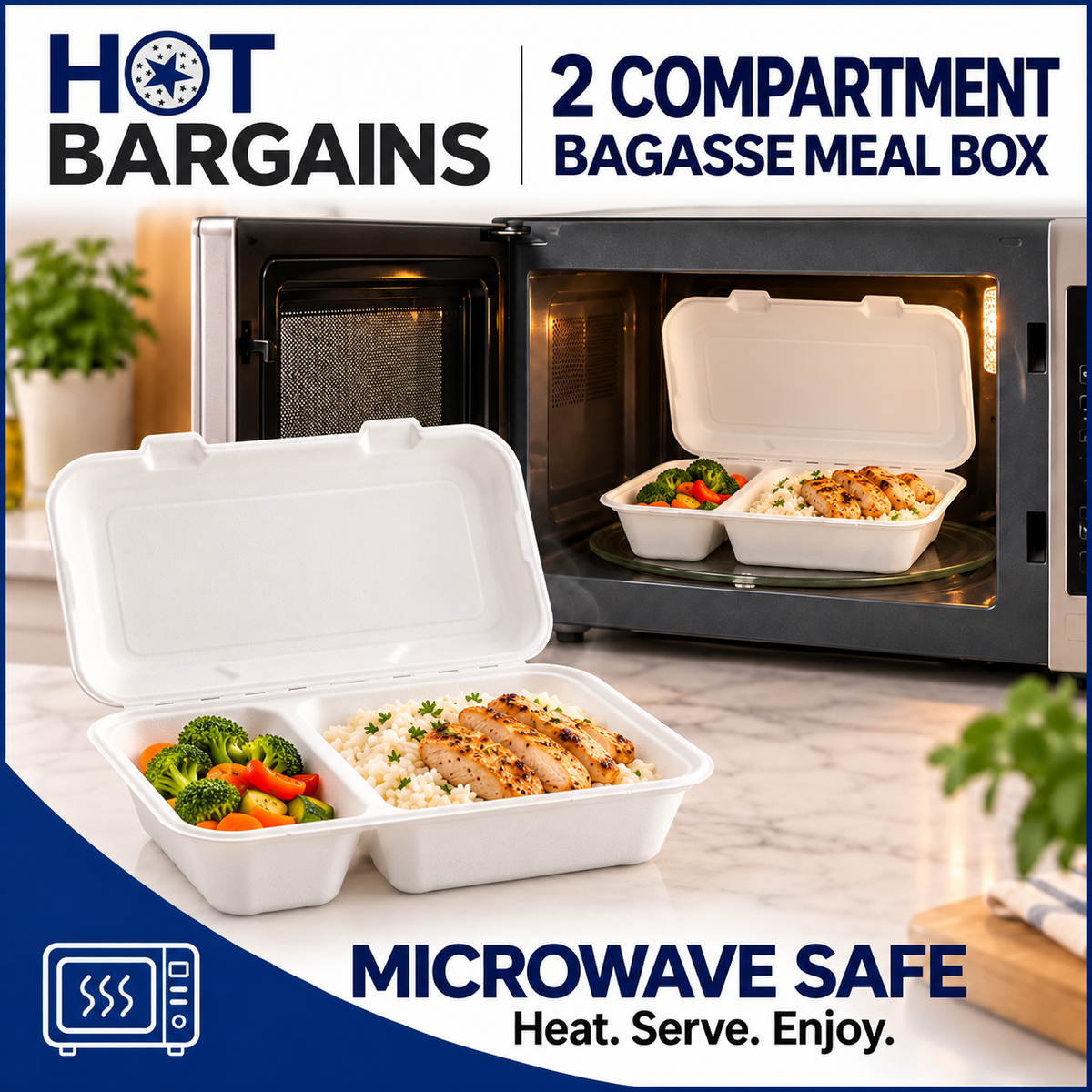 Hot Bargains — 250 x 2 Compartments Bagasse Box — photo 5
