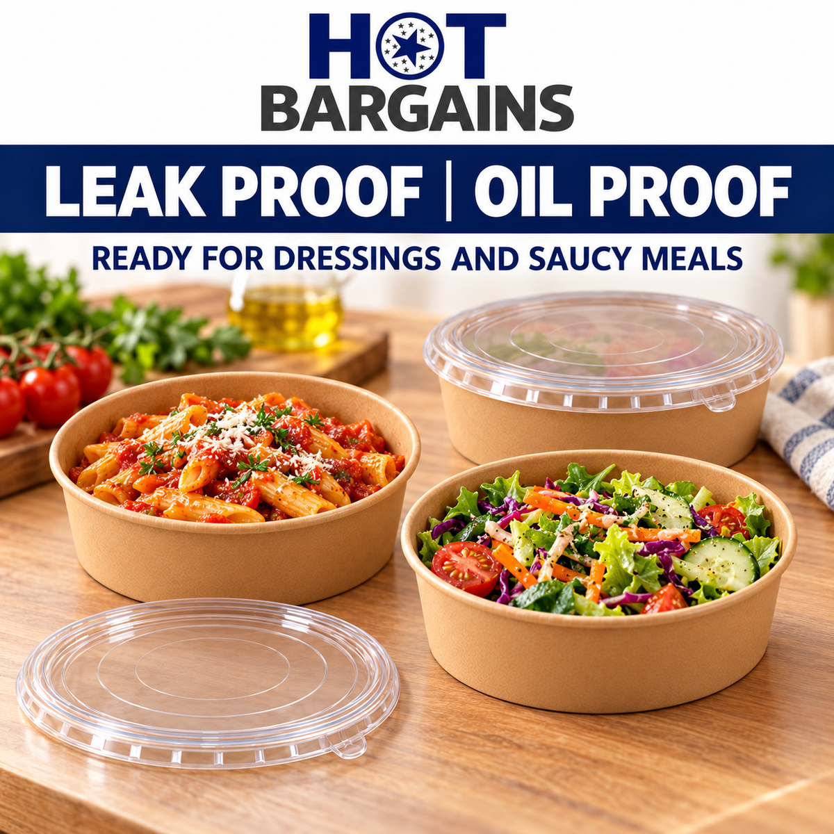 Hot Bargains — 150 X 18oz SALAD BOWL + LIDS — photo 7