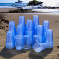 7oz Plastic Water Cups in Different Colours - Clear, White & Blue. - Pack of 1000 / 3000