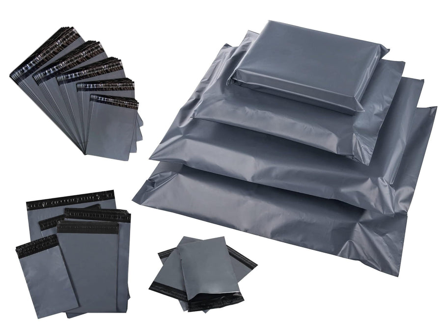 Grey Mailing Plastic Postal Self Seal 100pcs Bags From Small to Large Sizes Packaging Poly Envelopes Mailing Bags for Posting and Packaging (Dark Grey) (14" x 21", Grey (Dark/Light))