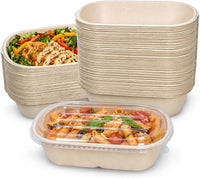 500pcs Chipotle Style Paper Bowls with Lids for Lunch Takeaway and Meal Prep