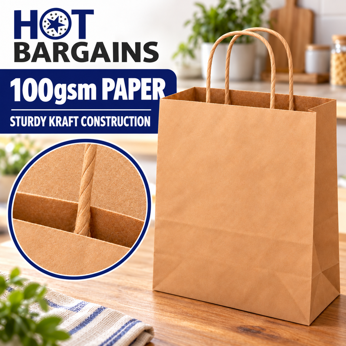 Hot Bargains — 250 X Brown Twisted Paper Bag - Large — photo 5