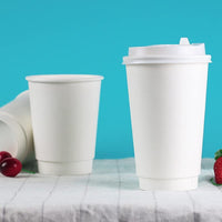 Pack of 500 Disposable Double Wall Coffee Cups Size 8oz, 12oz & 16oz