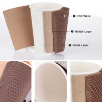 Pack of 500 Disposable Chex Design Kraft Coffee Cups Size 8oz, 12oz & 16oz.