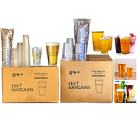 Pack of 1000 Clear Strong Plastic Pint / Half Pint Cups