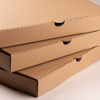 Pack of 100 Pizza Boxes – 9" & 12" Flat Cardboard Pizza Boxes (Plain Kraft)
